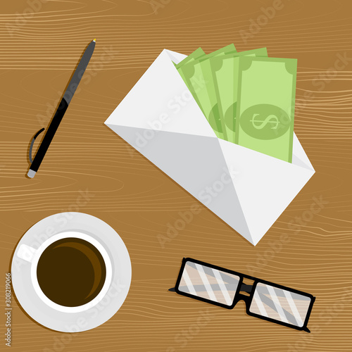 Day of wage top view