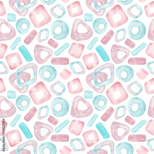 seamless pattern with geometric geometric shapes. Velvet elements isolated on white background. For textile and wrapping paper design