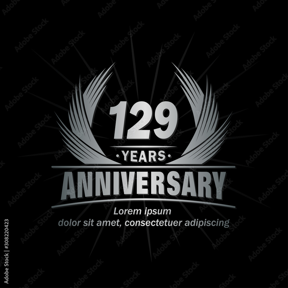 129 years logo design template. Anniversary vector and illustration template. 129 years logo design template. Anniversary vector and illustration template.
