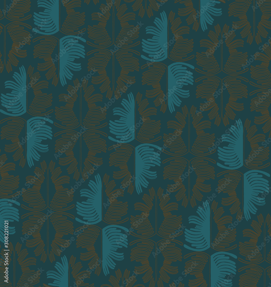 Fototapeta premium Baroque retro chic Blue green tapestry
