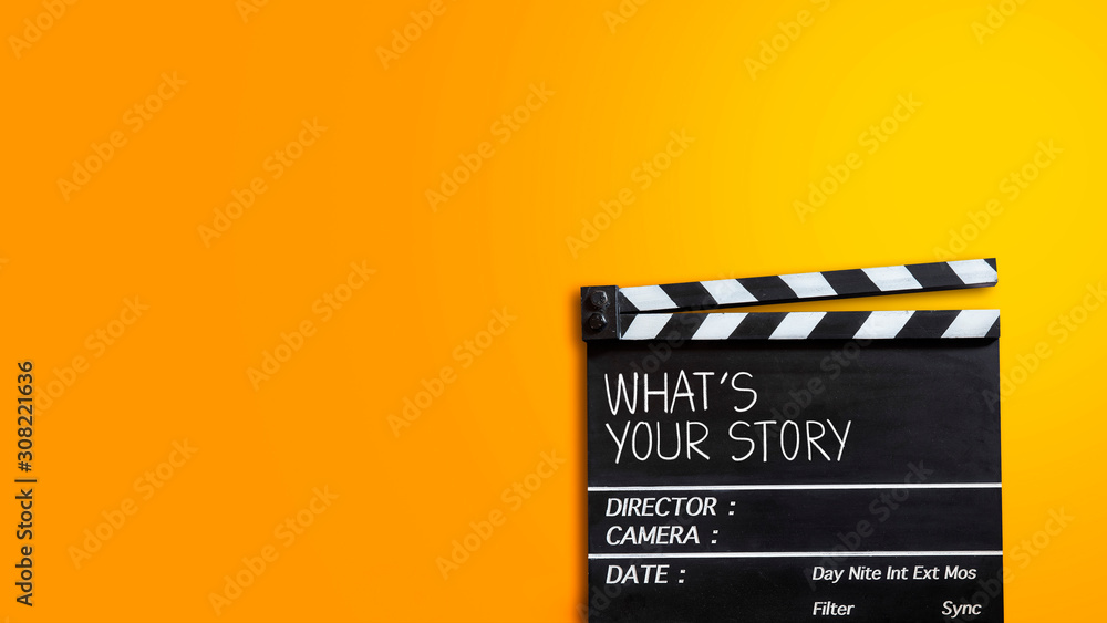 What's your story.text title on movie clapper board