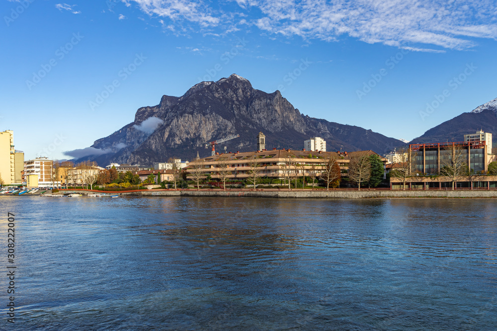 Town of Lecco, Italy in December time