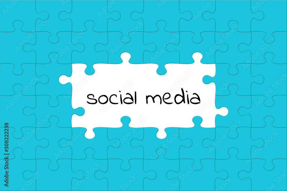 A typical jigsaw puzzle with social media A typical jigsaw puzzle with social media