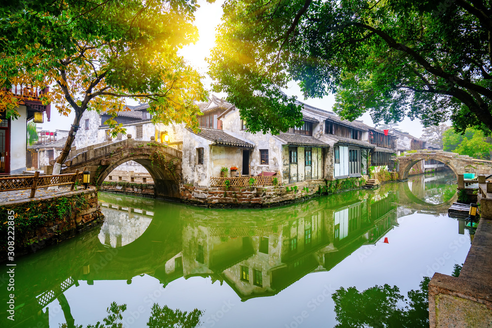 Scenery of Zhouzhuang Ancient Town, Suzhou, China