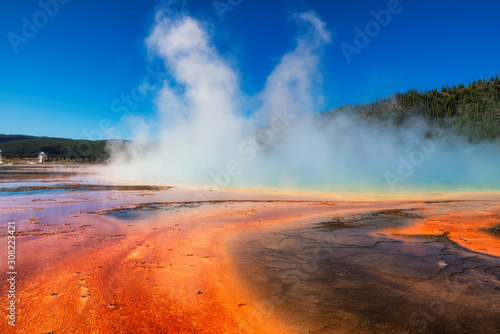 Beautiful Grand Prismatic Spring in Yellowstone National Park, Wyoming, USA.