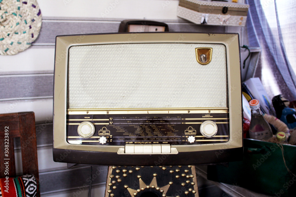 vintage radio and music player