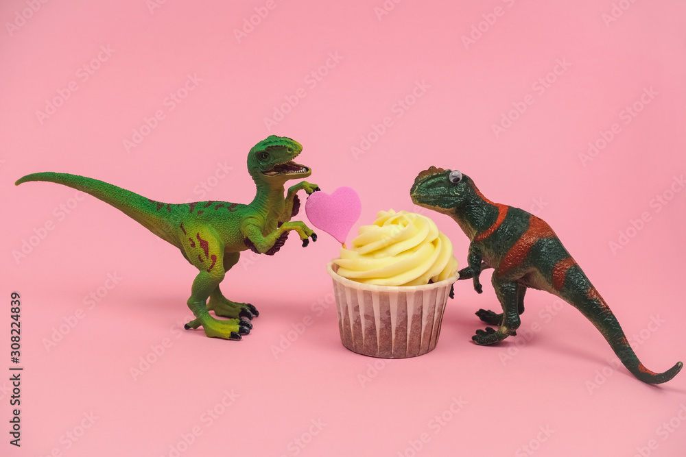 Pink plastic dinosaur toy sale
