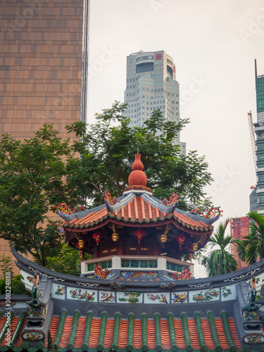 Courtyard of Thian Hock Keng Temple in Singapore