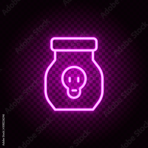 Drug, poison vector icon. Retro style neon vector icon. Vector icon on transparency background photo