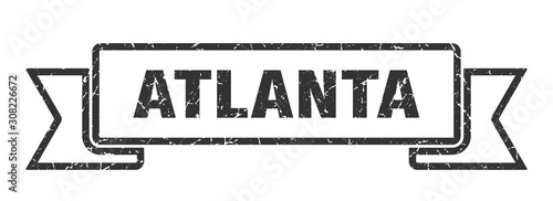 Atlanta ribbon. Black Atlanta grunge band sign