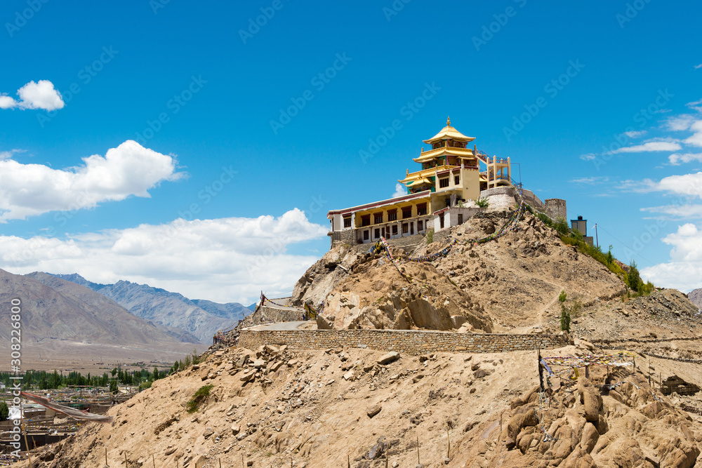 Fototapeta premium Ladakh, India - Jul 03 2019 - Zangdok Palri Monastery in Choglamsar, Ladakh, Jammu and Kashmir, India.