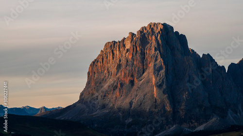 Big Mountain in sunset and orange colours