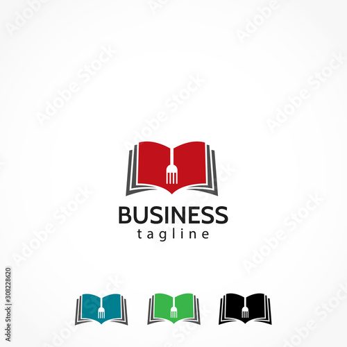 food eating fork book logo