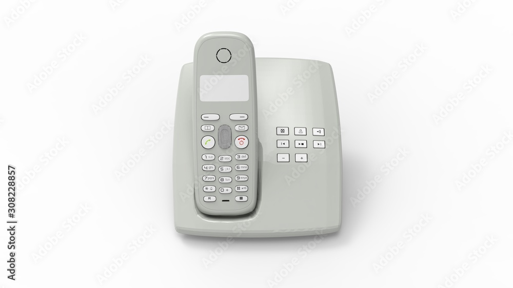 3d rendering of a telephone device isolated in studio background 3d rendering of a telephone device isolated in studio background