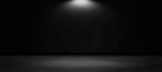 Black, dark and gray abstract cement wall and studio room , interior texture for display products. wall background.