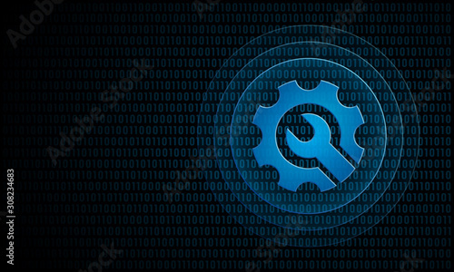 Digital tool with ripples ''Pulse Effect'' technology settings symbol