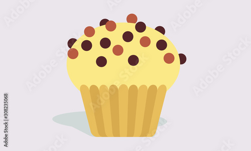 cupcake on grey background