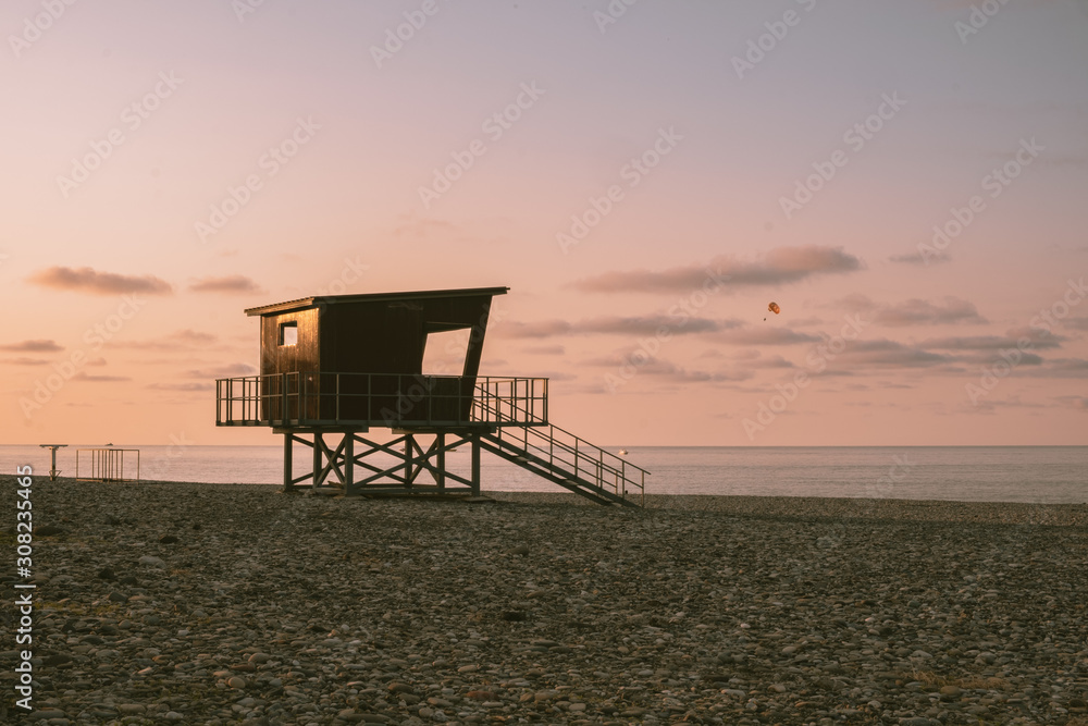sunset on field, batumi, Black sea sunset on field, batumi, Black sea