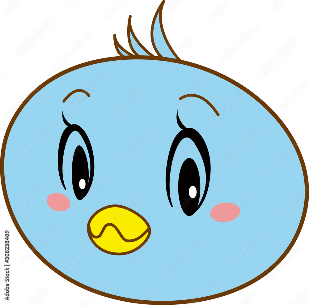 青い鳥 キャラクター レトロ オレンジ スカーフ ２頭身 動物 Stock ベクター Adobe Stock