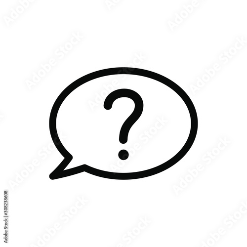 Speech bubbles and question mark icon, on white background, vector image.
