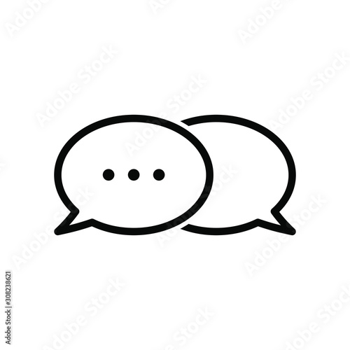 Speech bubbles and ellipsis icon, on white background, vector image.