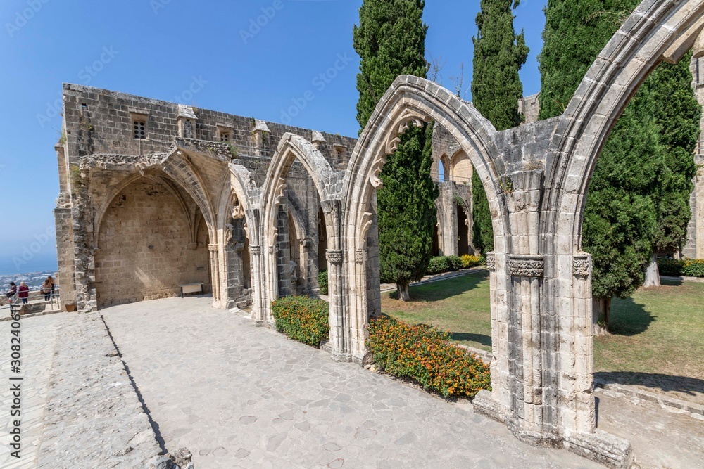 Bellapais Abbey ruins, gothic architecture, Cyprus