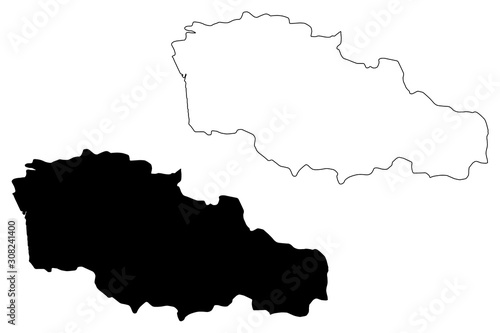 Guria region (Republic of Georgia - country, Administrative divisions of Georgia) map vector illustration, scribble sketch Guria map....