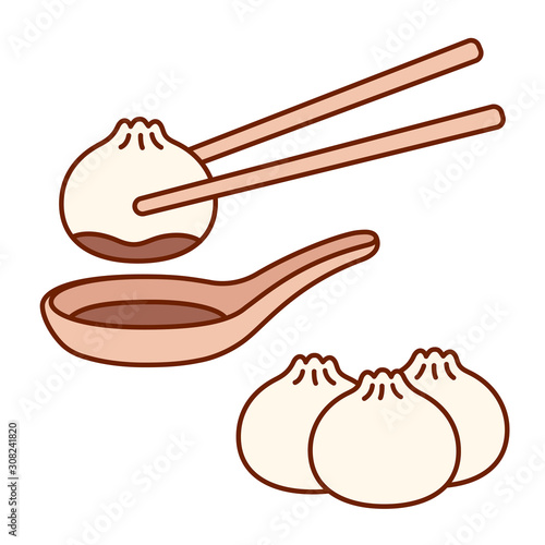 Cartoon dumplings drawing