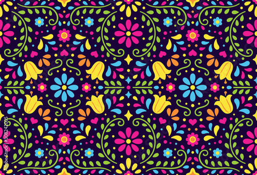 Traditional Mexican seamless pattern