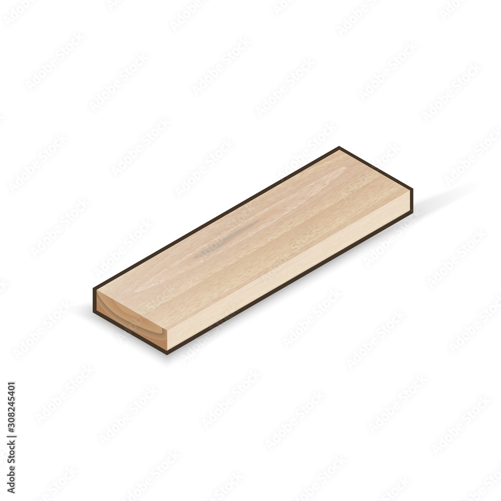 Vector illustration of isometric wood plank Vector illustration of isometric wood plank