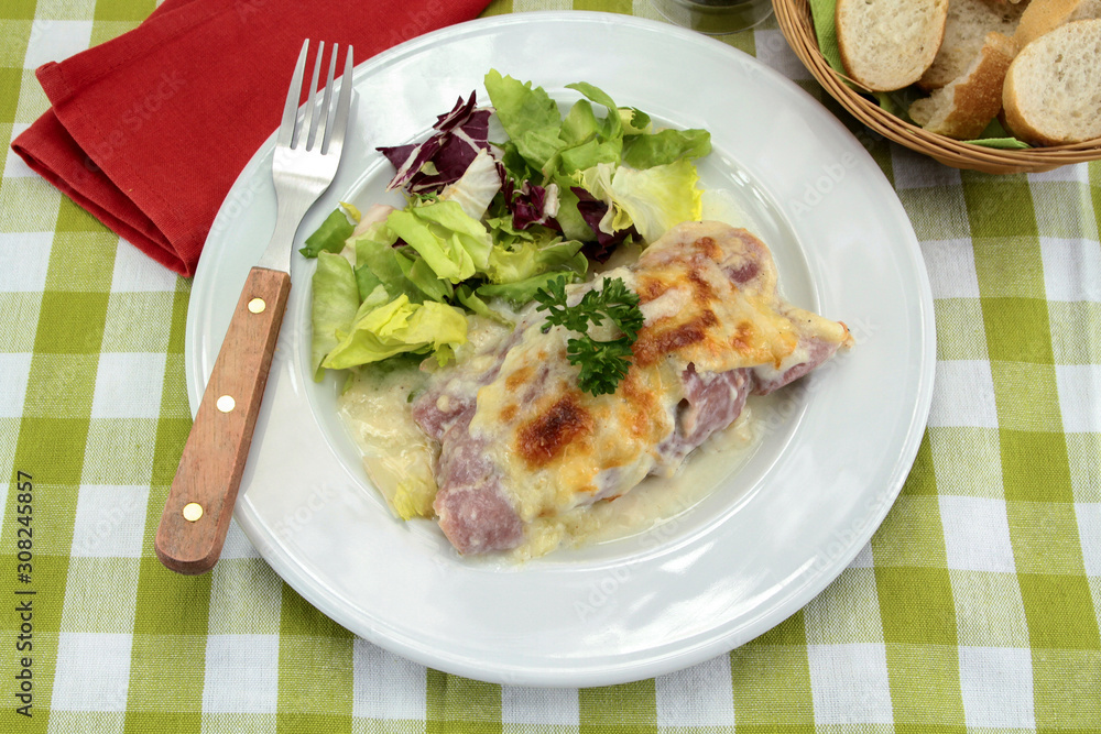 plate of endives with ham plate of endives with ham