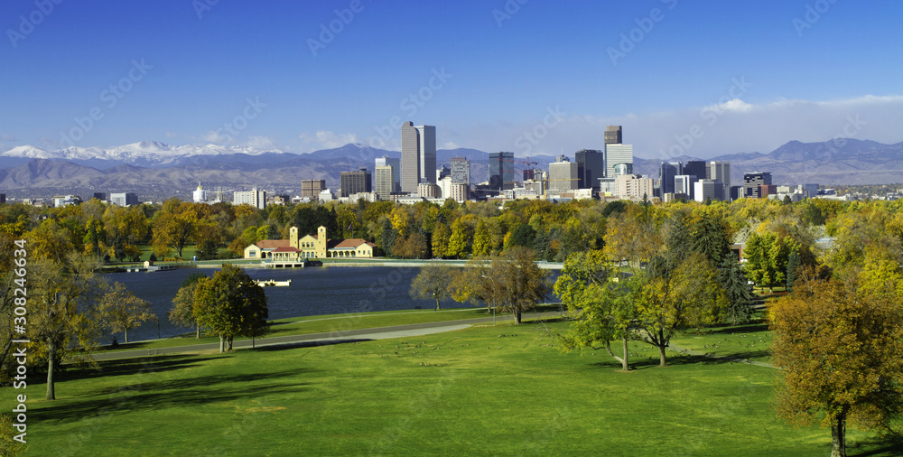 Denver Colorado Skyline Wide Angle