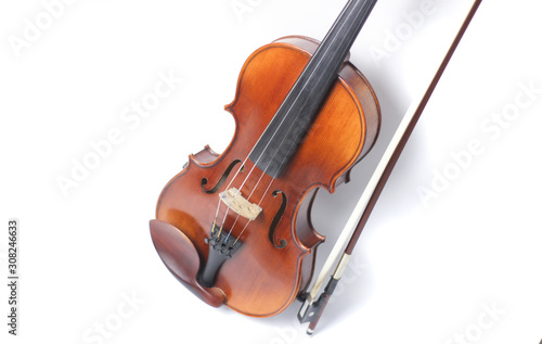  violin isolated on a white background, copy space