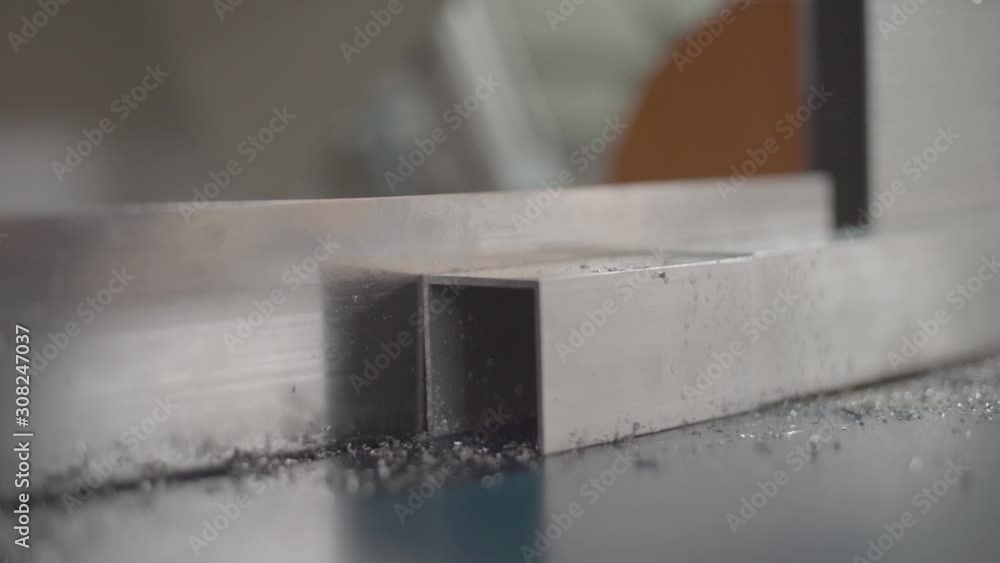 Cutting aluminium parts (no color grading) Cutting aluminium parts (no color grading)