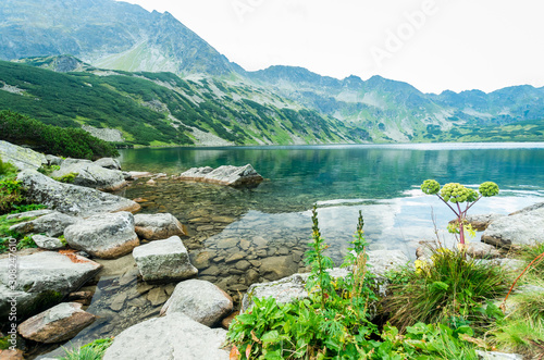 Fototapeta Naklejka Na Ścianę i Meble -  5 lakes valley in Tatra Mountains, Poland. Landscape with lakes and ridges in Poland side of Tatry massif