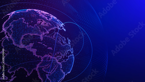 World map point. Concept the global network connection. 3d illustration.