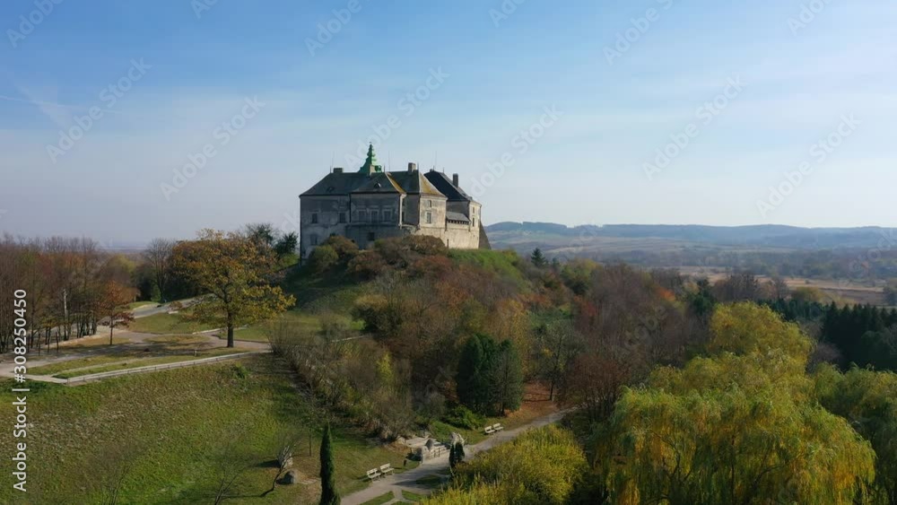 Aerial View of Haunted Castle of Olesko, Ukraine Aerial View of Haunted Castle of Olesko, Ukraine