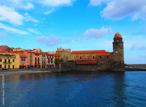 View of the church of Notre Dame des Anges (Our Lady of the Angels) in Collioure, France