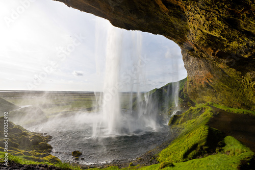 Waterfall From Behind, Iceland
