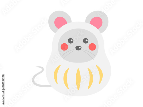 ネズミの達磨のイラスト