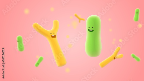 Cartoon shape bifidobacteria