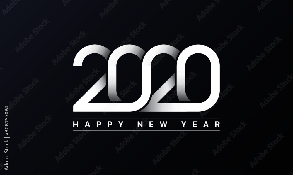 Happy New Year 2020. New Year on a Dark background. Holiday Greeting Card Happy New Year 2020. New Year on a Dark background. Holiday Greeting Card