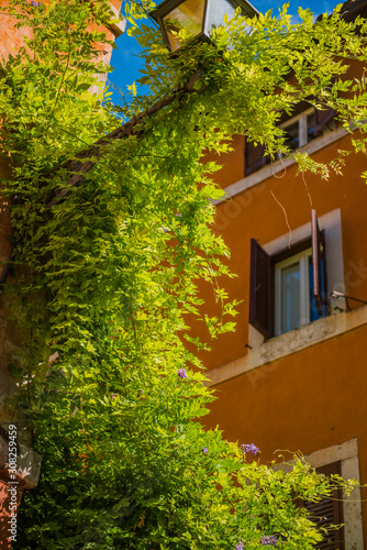 Beautiful and pitoresque street view in Rome, Trastevere district. © agcreativelab