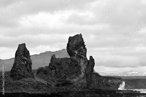 Harsh Volcanic Rock Coastline, Iceland