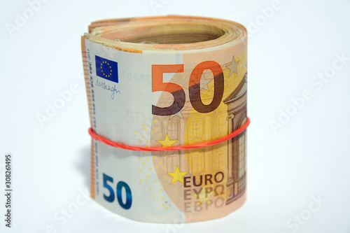 Euro money banknote - economy crisis and bank