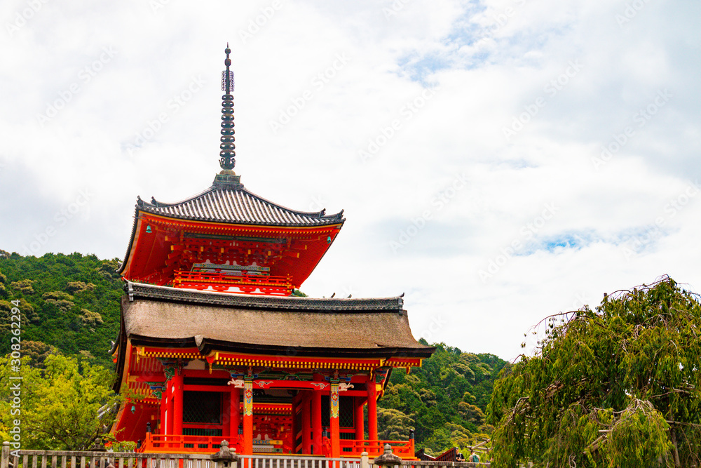 West gate of Kiyomizu-dera Temple in Kyoto City, Kyoto Prefecture, Japan West gate of Kiyomizu-dera Temple in Kyoto City, Kyoto Prefecture, Japan