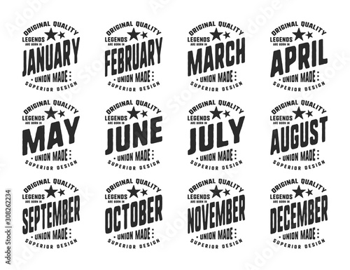 Legends are born - vintage t-shirt typography for a badge, label, applique tee, t shirt print stamp, patch clothing, jeans or casual wear. Vector illustration