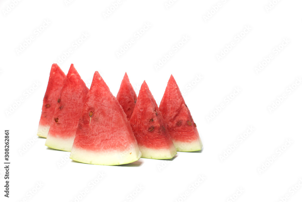 watermelon slices on a white background watermelon slices on a white background