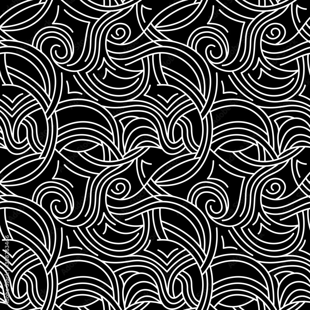 Abstract black and white seamless line pattern, vector illustration Abstract black and white seamless line pattern, vector illustration