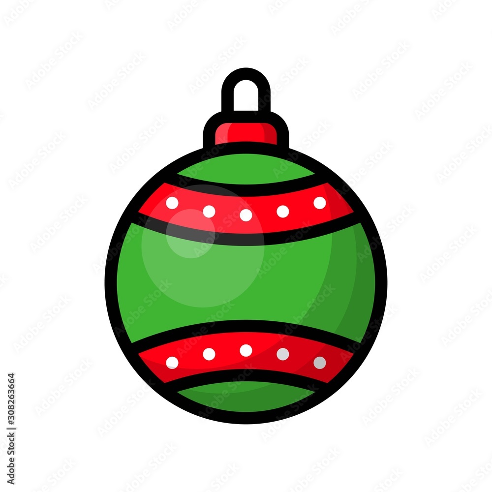 Cute Christmas ball, isolated on white background Cute Christmas ball, isolated on white background